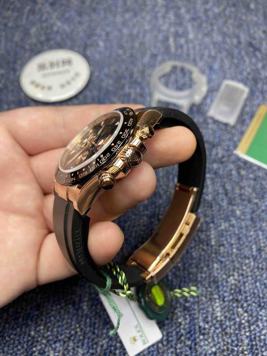 Rolex劳力士 迪通拿计时系列 黑色盘 间玫金黑色陶瓷圈口 进口橡胶表带 商品图3