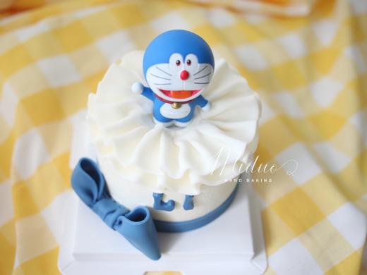 卡通主题款 蓝胖子 哆啦A梦  翻糖蝴蝶结 裙边蛋糕 商品图1