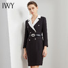 IWY/气质黑色连衣裙 拼接白色西装领职业装Q236+D1+GB 商品缩略图3