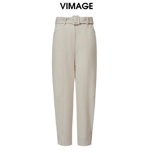 VIMAGE纬漫纪秋季新款纯色通勤显瘦简约裤子V1605220 商品图6