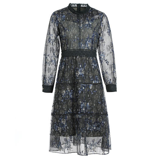 乔万尼春季新款连衣裙重磅蕾丝设计长裙EI3E120 商品图4