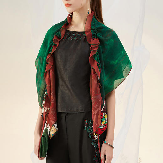 TANGY Collection/天意精品2021年秋冬新品真丝印染围巾 商品图1