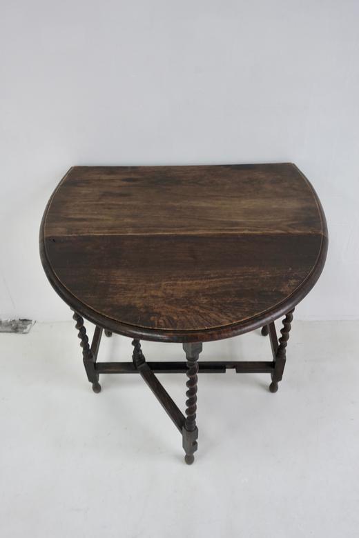 英国1920s橡木滑门腿式餐桌 可折叠 手工螺扭式桌腿 商品图7