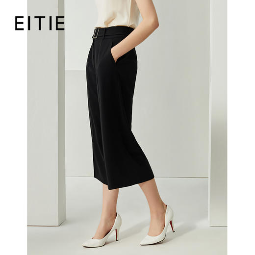 EITIE爱特爱新款时尚通勤显瘦百搭宽松直筒休闲阔腿裤女B2105720 商品图0