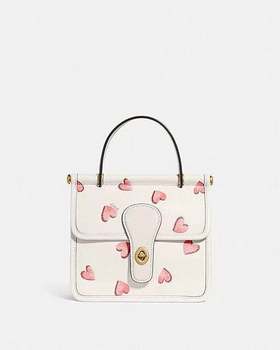 COACH 爱心印花WILLIS 18号顶部手柄手袋