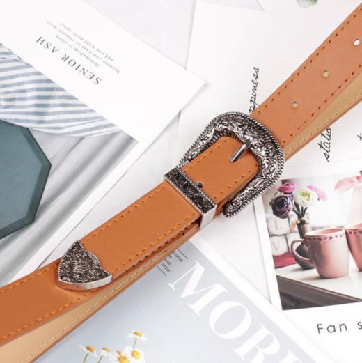 【服饰鞋包】女士针扣皮带 三件套复古爆款优质宽腰带 商品图0