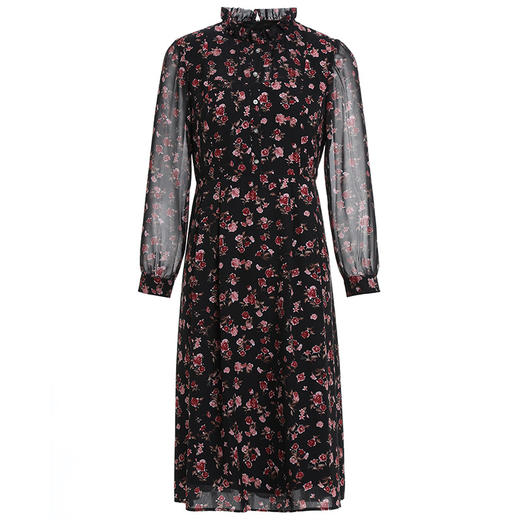 乔万尼春新品连衣裙木耳花边收腰百搭长裙EI3E128 商品图4