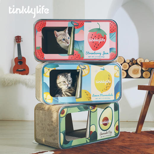 Tinklylife水果罐头猫窝抓板不掉屑大号大空间猫咪用品 商品图8