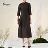 TANGY Collection/天意精品2021年秋冬新品莨绸褶涧香云纱连衣裙 商品缩略图0
