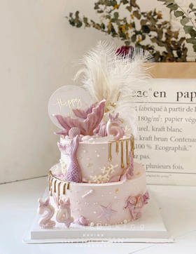 【双层粉色海洋】叮当CAKE爆款生日蛋糕-鲜果奶油蛋糕