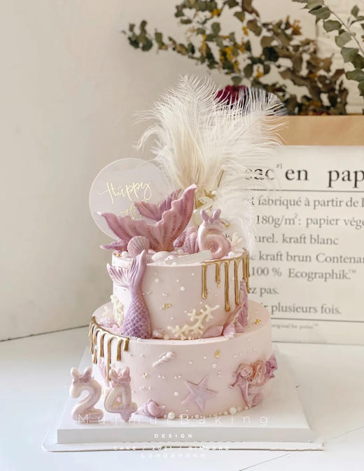 【双层粉色海洋】叮当CAKE爆款生日蛋糕-鲜果奶油蛋糕 商品图0