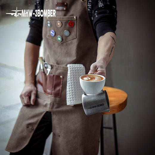 【器具】轰炸机拉花缸 做旧复古风 银斑 尖嘴拉花杯400ml/600ml 鳄鱼嘴 商品图4