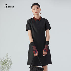 TANGY Collection/天意精品2021年秋冬新品真丝莨绸香云纱连衣裙