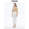 VIMAGE纬漫纪秋季新款时尚通勤印花飘带衬衫女上衣V1613212 商品缩略图1