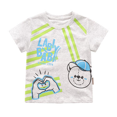 拉比-童衣类（夏）E1城市印花圆领衣米白 商品图3