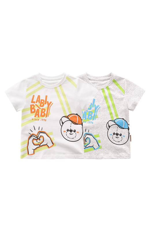 拉比-童衣类（夏）E1城市印花圆领衣米白 商品图5