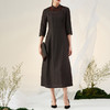 TANGY Collection/天意精品2021年秋冬新品莨绸褶涧香云纱连衣裙 商品缩略图4