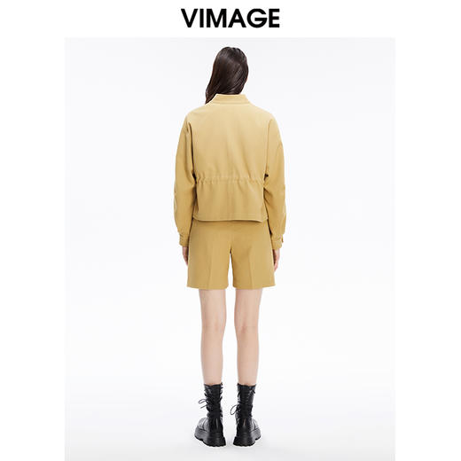 VIMAGE纬漫纪秋季新款帅气时尚纯色上衣休闲短外套女V1603207外套 商品图3