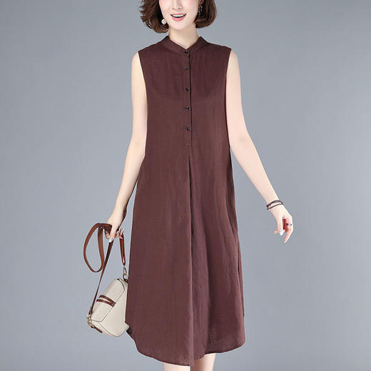 AA  JM锦棉竹节麻韩版宽松显瘦遮肚连衣裙 商品图1