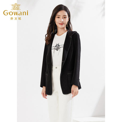 乔万尼新款西装外套复古绒面设计简约职场通勤EI3B165 商品图2