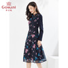 乔万尼早春新款连衣裙复古碎花修身显瘦气质长裙EI3E132 商品缩略图2