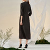 TANGY Collection/天意精品2021年秋冬新品莨绸褶涧香云纱连衣裙 商品缩略图2