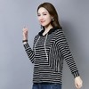 GYH 976宽松韩版春秋季大码薄款条纹连帽卫衣 商品缩略图2