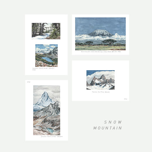 NICKIGAO丨雪山系列明信片 商品图0