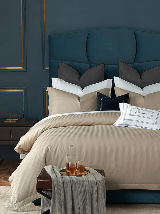 世茂希尔顿100支纯棉四件套床单被套全棉夏季酒店轻奢床上用品 商品图2