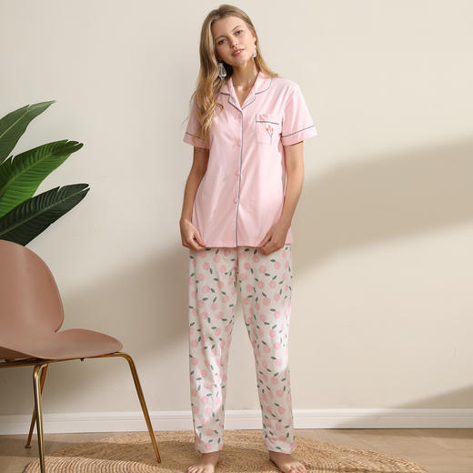 【断码特价】I'd爱帝女士纯棉短袖长裤家居服 商品图6