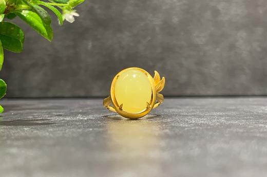 【御珠宫坊•君雅系列】金镶黄玉竹节戒指 商品图4