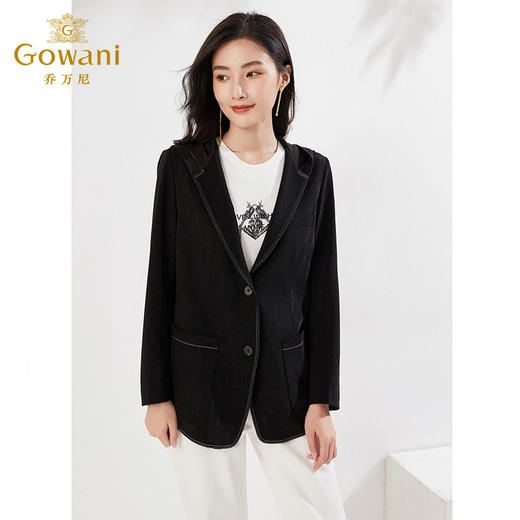 乔万尼新款西装外套复古绒面设计简约职场通勤EI3B165 商品图1