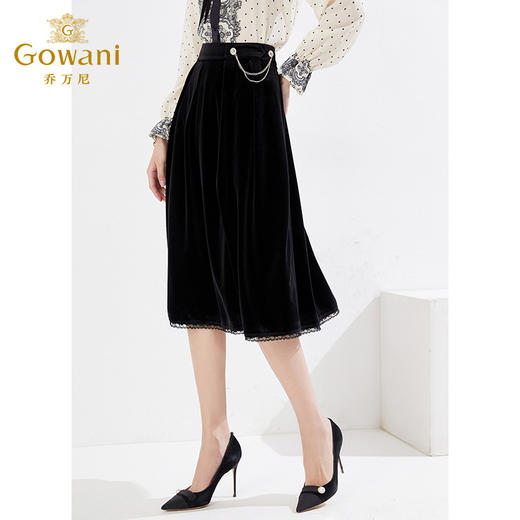 乔万尼季新款半身裙丝绒小香风设计半裙EI3D209 商品图1