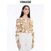 VIMAGE纬漫纪秋季新款时尚通勤印花飘带衬衫女上衣V1613212 商品缩略图2