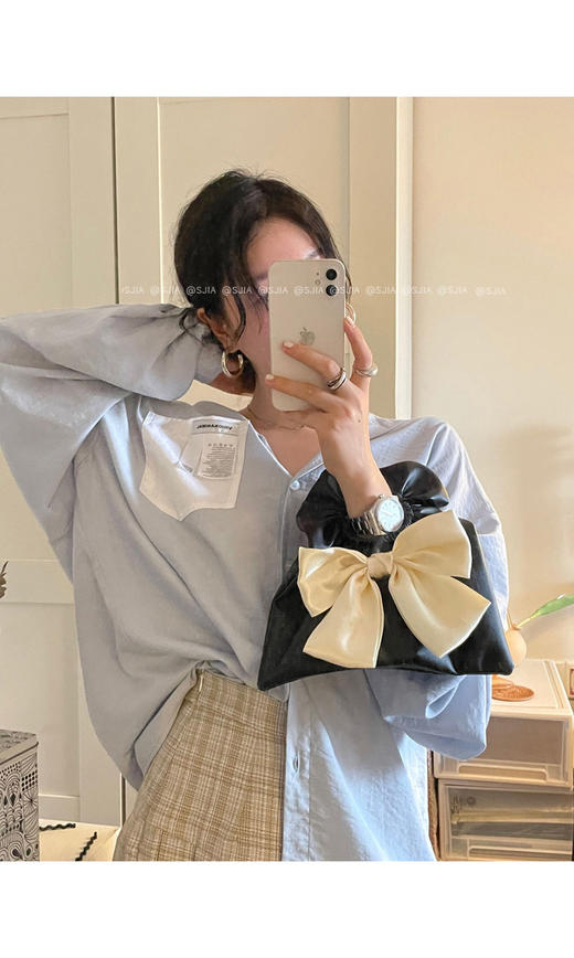 【女包】。FRUITY韩版chic设计感云朵凹造型小包女百搭网红手拎pu软皮包包 商品图2