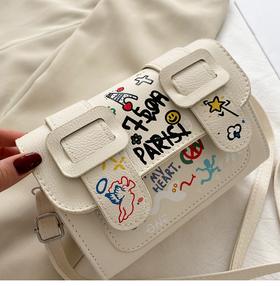 【服饰鞋包】小方包女夏季迷你撞色涂鸦邮差包网红百搭单肩斜挎剑桥包零钱包潮