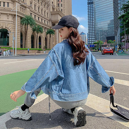 【服饰鞋包】牛仔外套女秋季短款小个子百搭新款港味复古风上衣潮 商品图3