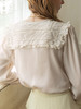 法式衬衫女秋设计感小众蕾丝拼接娃娃领宽松雪纺上衣 商品缩略图1