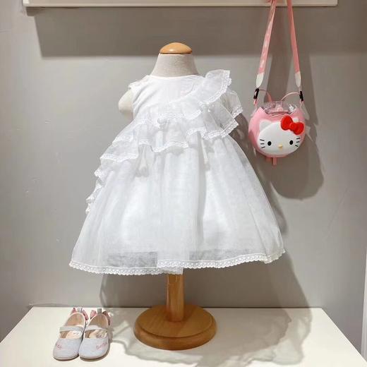 拉比-童衣类（夏）D0花语花边背心裙米白 商品图2