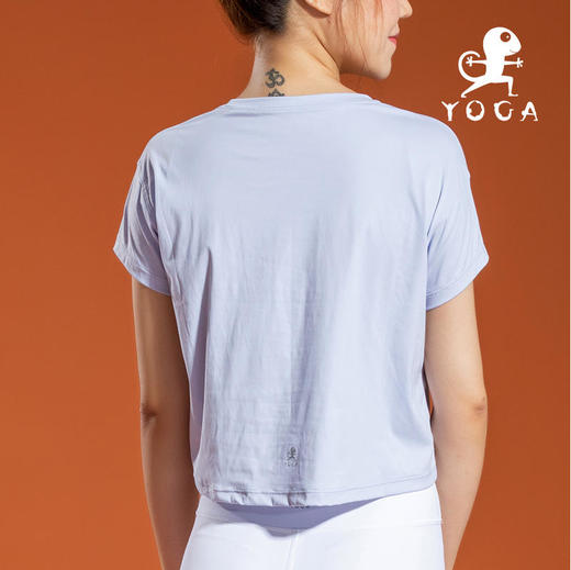 【七十二小时发货】壁虎瑜伽【2108SY064】高弹亲肤宽松短袖（无胸垫） 商品图2