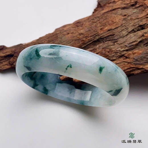 派瑞翡翠 翡翠手镯 糯种 飘花 商品图2