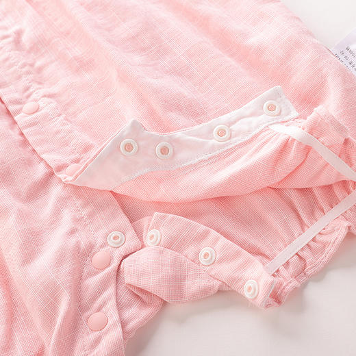 拉比-童衣类（夏）D0花语全开连体短袖衣玫瑰红 商品图4