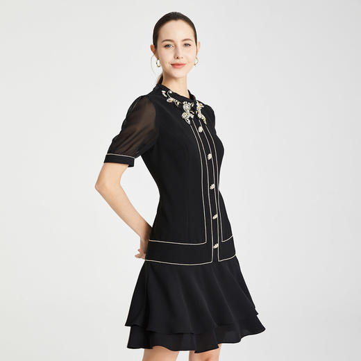 RF8A6斯尔丽瑟俪2021年夏季上新手工钉珠领衬衫式连衣裙 商品图2