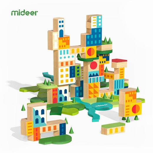 mideer弥鹿我的城市积木建设拼搭木块创造力游戏 商品图0