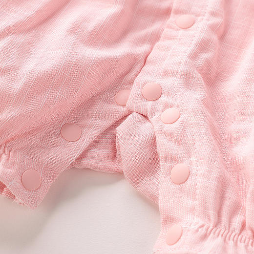 拉比-童衣类（夏）D0花语全开连体短袖衣玫瑰红 商品图3