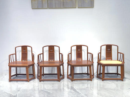 红桥红  家具严选  缅甸花梨（大果紫檀）【故宫款 六方形南官帽椅 】 商品图3