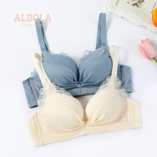 雅黛丽内衣女小胸聚拢上薄下厚无钢圈收副乳防下垂蕾丝文胸罩 商品图0