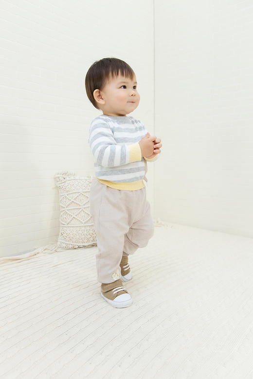 英氏-童衣类（秋）C9英毛圆领长套衣花灰 商品图2