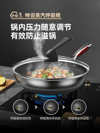 【中餐厅同款】康巴赫第五代蜂窝不粘锅炒锅不锈钢炒菜锅家用 商品图1
