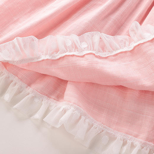 拉比-童衣类（夏）D0花语花边袖连衣裙玫瑰红 商品图3